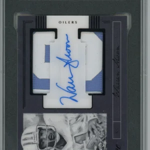 2018 Panini One #156 Warren Moon Dual Patch Auto 10 Black 1/1 Oilers Game used