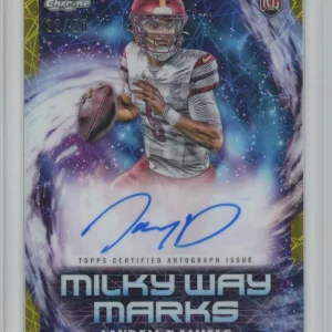 2024 Topps Chrome Cosmic Jayden Daniels Milky Way Marks Gold #/50 Auto