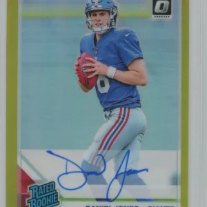 2019 Panini Donruss Optic Football Daniel Jones Gold Holo RC Auto #8/10 JRSY #