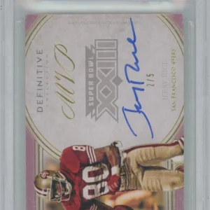 2015 Topps Definitive Collection Legendary Jerry Rice Pink Auto Gem 9.5 02/05